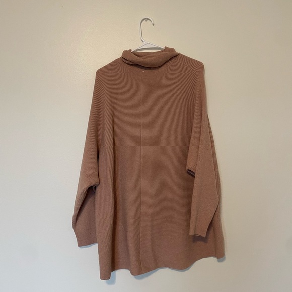 Sweaters - Tan Ribbed Oversized Turtleneck